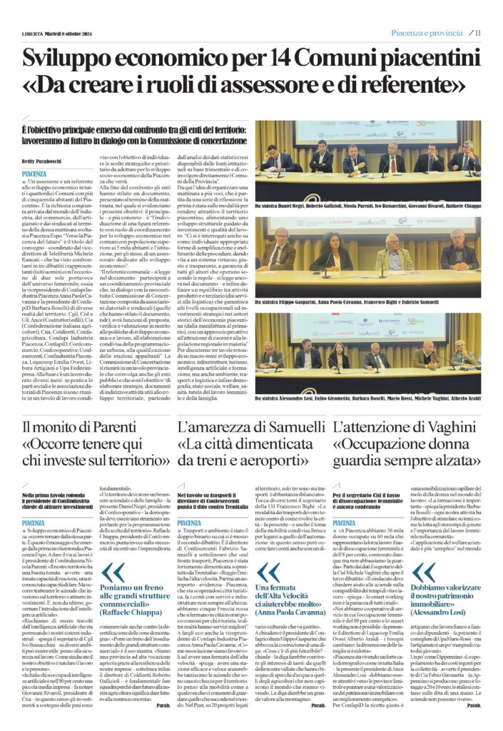 La rassegna stampa di ottobre con La Libertà, pagina 11.